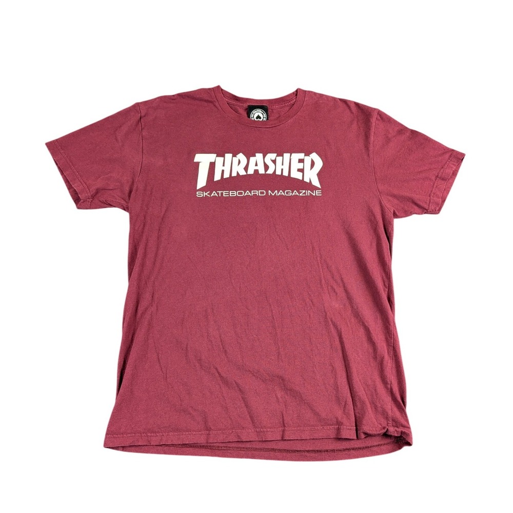 Thrasher Skateboard Magazine Graphic T-Shirt Maroon Burgundy Mens Large